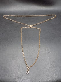 Antique Victorian gold filled pearl ladies slide watch chain