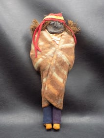 Vintage Native American Indian apple head doll with original vintage clothing