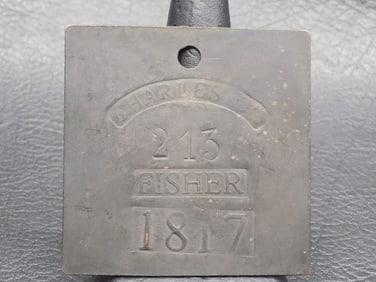 1817 Charleston slave identification copper tag