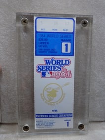 1984 Worlds Series Baseball ticket San Diego Padres vs Detroit Tigers
