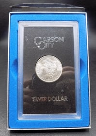 Uncirculated 1883 Carson City GSA Morgan silver dollar