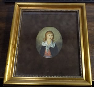 Vintage oil painting of lady. Artist signed