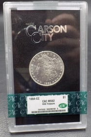 Uncirculated 1884 Carson City GSA Morgan silver dollar Graded MS62 CAC