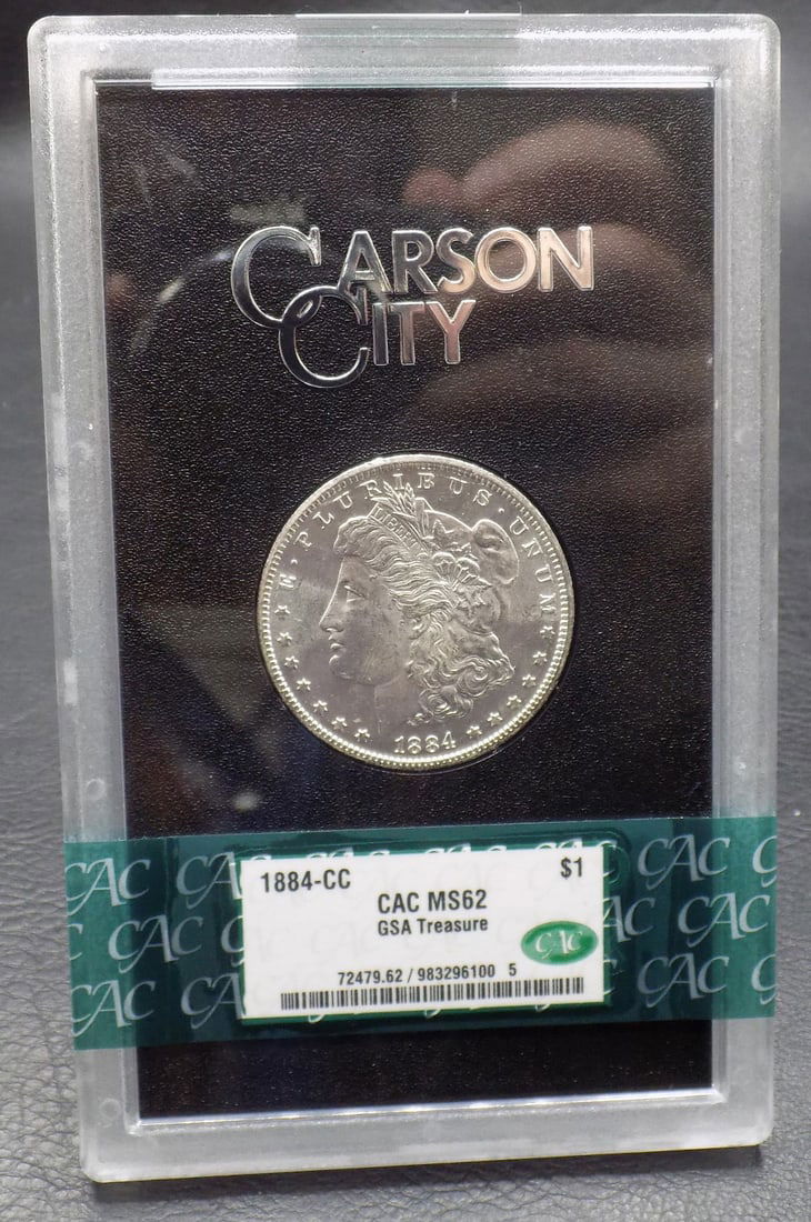 Uncirculated 1884 Carson City GSA Morgan silver dollar Graded MS62 CAC (1 of 6)
