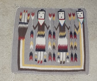 Vintage Native American Indian Navajo Yei rug