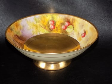 Vintage Pickard hand painted Deserted Garden bowl. 1900s