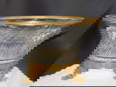 Antique guilt bronze mounted  cut glass center bowl. Attributed Baccarat.