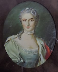 Vintage oil painting of lady. Artist signed