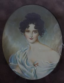 Vintage oil painting of lady. Artist signed