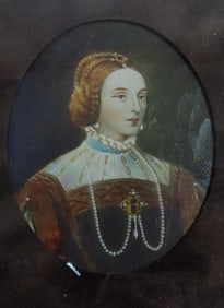 Vintage oil painting of lady