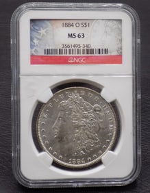 1884 O Uncirculated MS63 NGC Morgan silver dollar