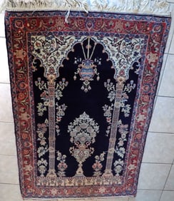 Beautiful vintage fine Persian Kashan prayer rug