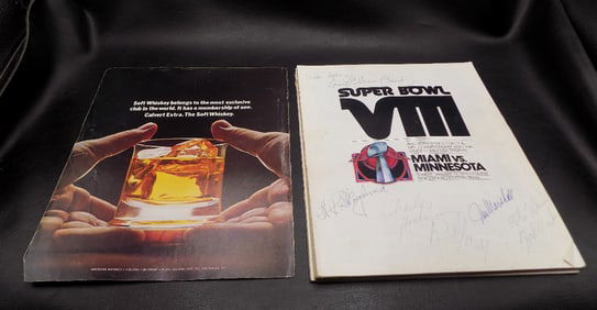 Super Bowl VIII 1974 program with authentic autograph pictures