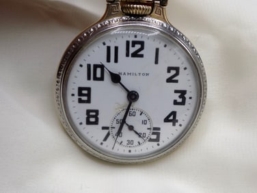 Antique Hamilton 992 B 21 jewel railroad grade pocket watch