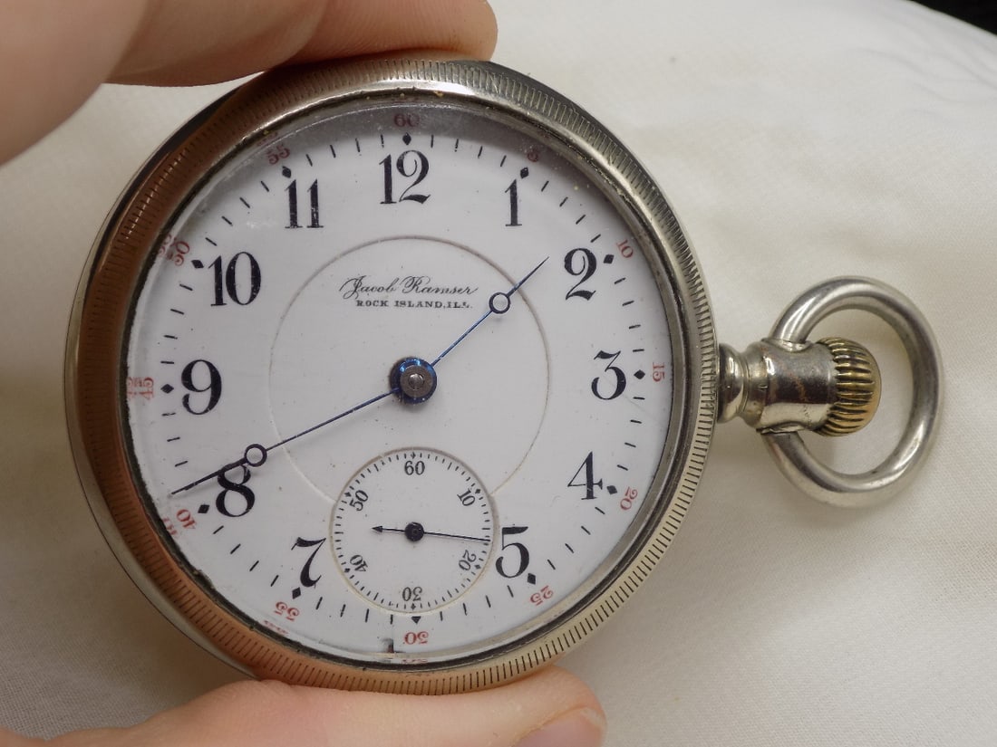 Antique Jacob Ramser Rock Island Il. Private label pocket watch (1 of 5)