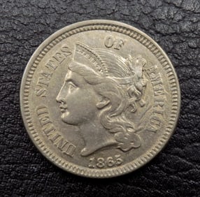 Uncirculated 1865 three cent nickel