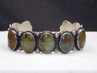 Vintage Native American Indian Navajo sterling silver bracelet signed Frank Arviso