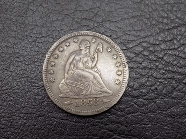 1853 Liberty Seated quarter with arrows and rays
