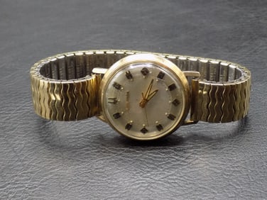 Vintage Bulova Accutron 10k gold fill bezel wristwatch