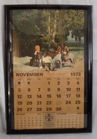 Vintage Santa Fe railroad calendar with Native American Indians