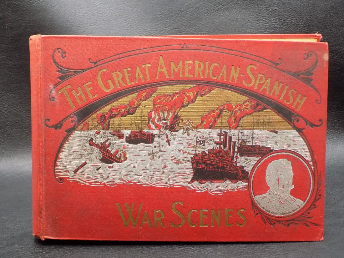 Vintage The Great American Spanish War Scenes hard cover book (1 of 6)