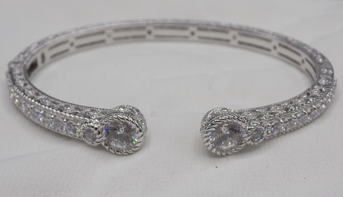 Beautiful sterling silver and CZ bracelet.  Artist signed Judith Ripka (1 of 4)