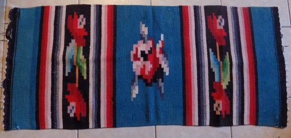 Vintage hand woven Native American Indian style rug