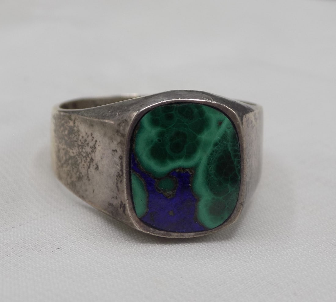 Vintage sterling silver ring with azurite (1 of 3)