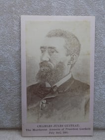 1881 CDV PHOTOGRAPH of ENGRAVING of PRES. GARFIELD ASSASSIN, CHARLES GUITEAU