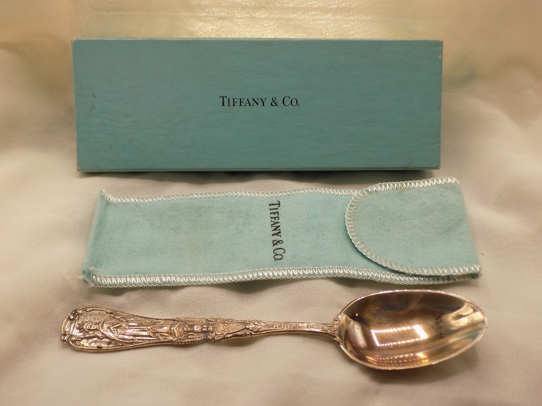 Vintage Tiffany sterling silver spoon with Statue of Liberty in original box (1 of 9)