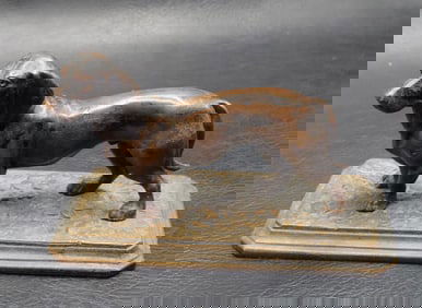 Antique figural bronze dachshund dog  paperweight