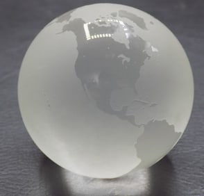 Vintage signed Tiffany world paperweight