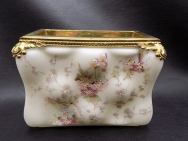 Antique decorated Wave Cress egg crate letter holder