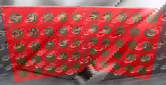 Franklin Mint the States of the Union Commemorative Medals First Edition Solid Bronze Proof Set