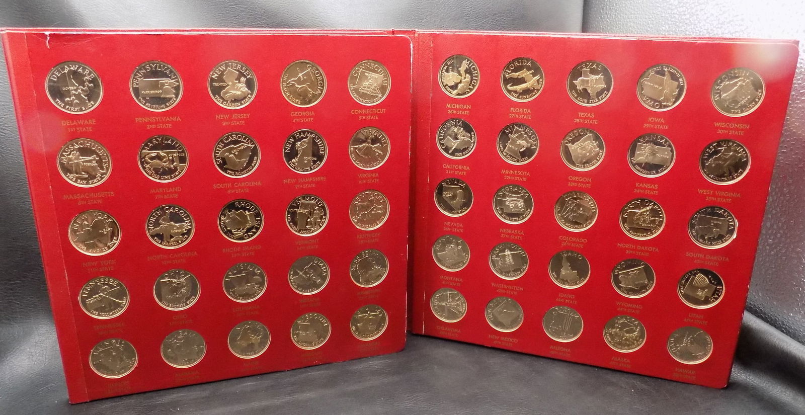 Franklin Mint the States of the Union Commemorative Medals First Edition Solid Bronze Proof Set (1 of 8)