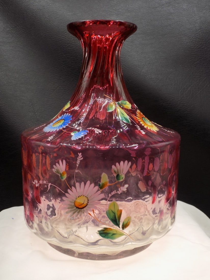 Lovely antique Rubina art glass carafe (1 of 10)