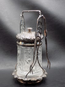 Exceptional decorated antique Reed and Barton pickle castor.