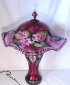 Fabulous large signed Lotton art glass table lamp