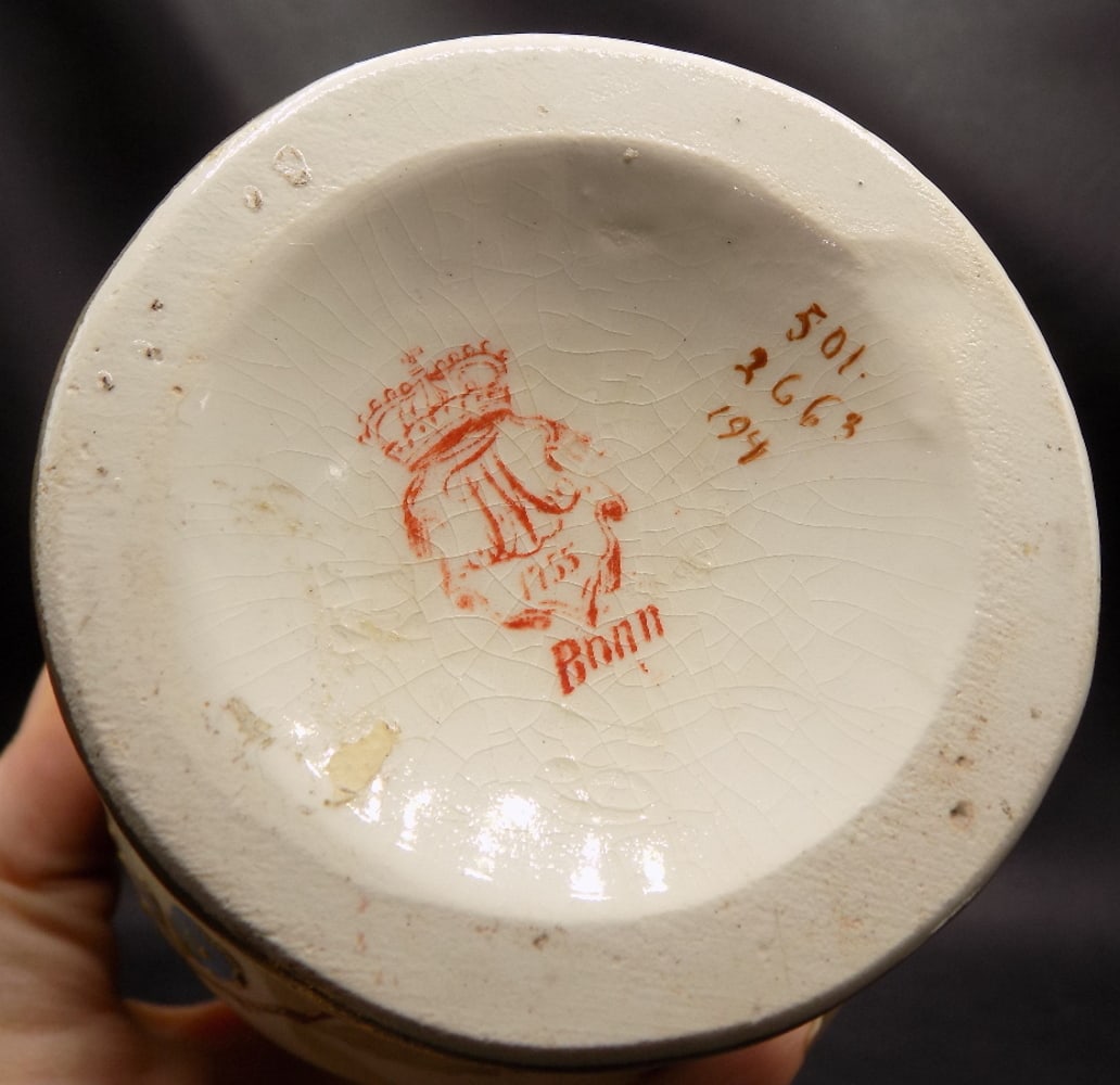 Fabulous antique hand decorated Royal Bonn vase - 9