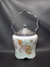 Antique Wave Crest decorated biscuit jar.