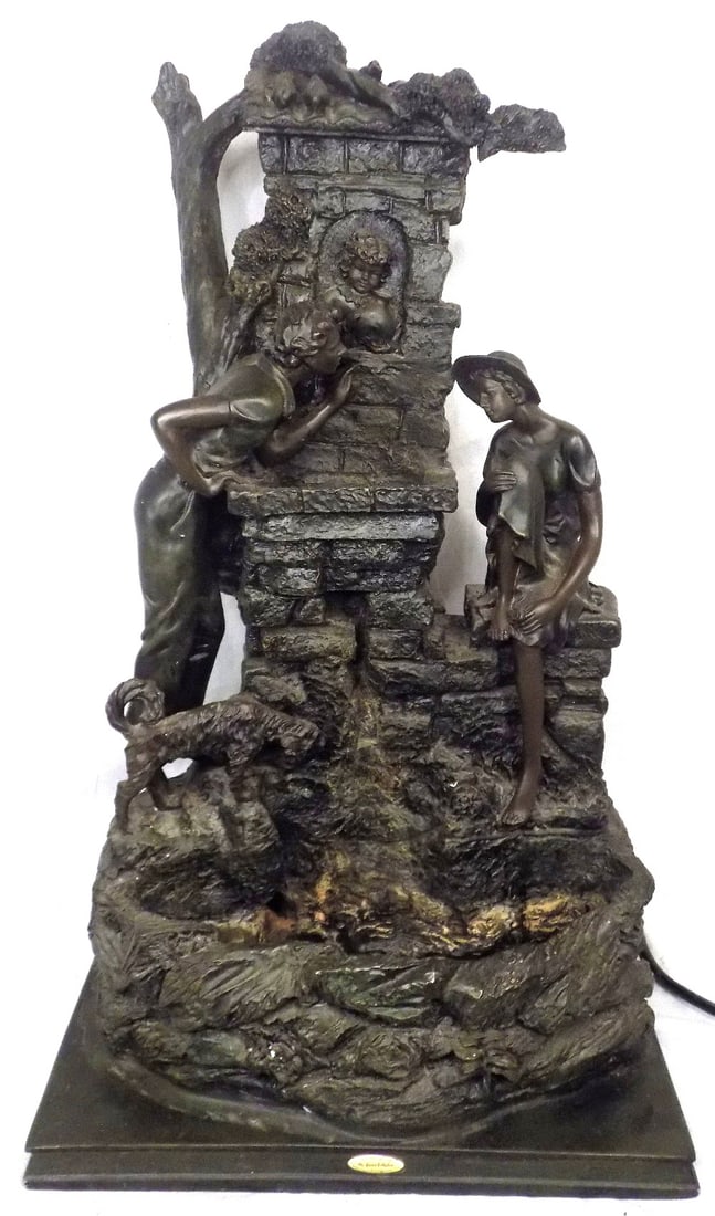 Highly detailed antique indoor cast metal water fountain (1 of 11)