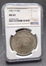 1901 O  Uncirculated NCG graded MS63 Morgan silver dollar