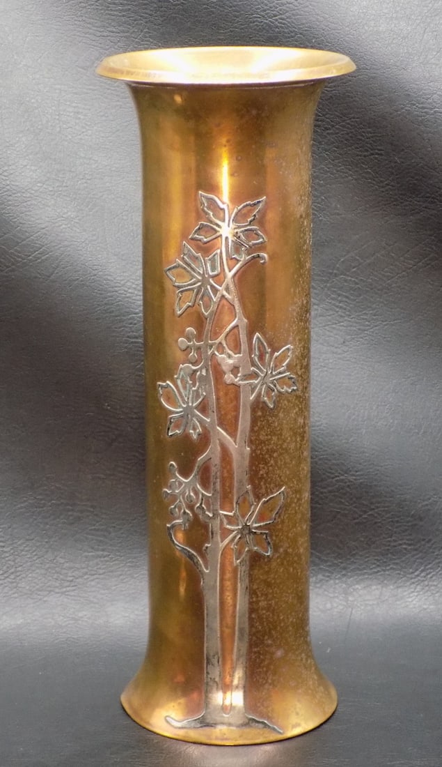 Arts and Crafts Heintz silver on bronze vase (1 of 7)