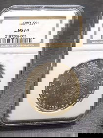 1887 Uncirculated NGC graded MS64 Morgan silver dollar