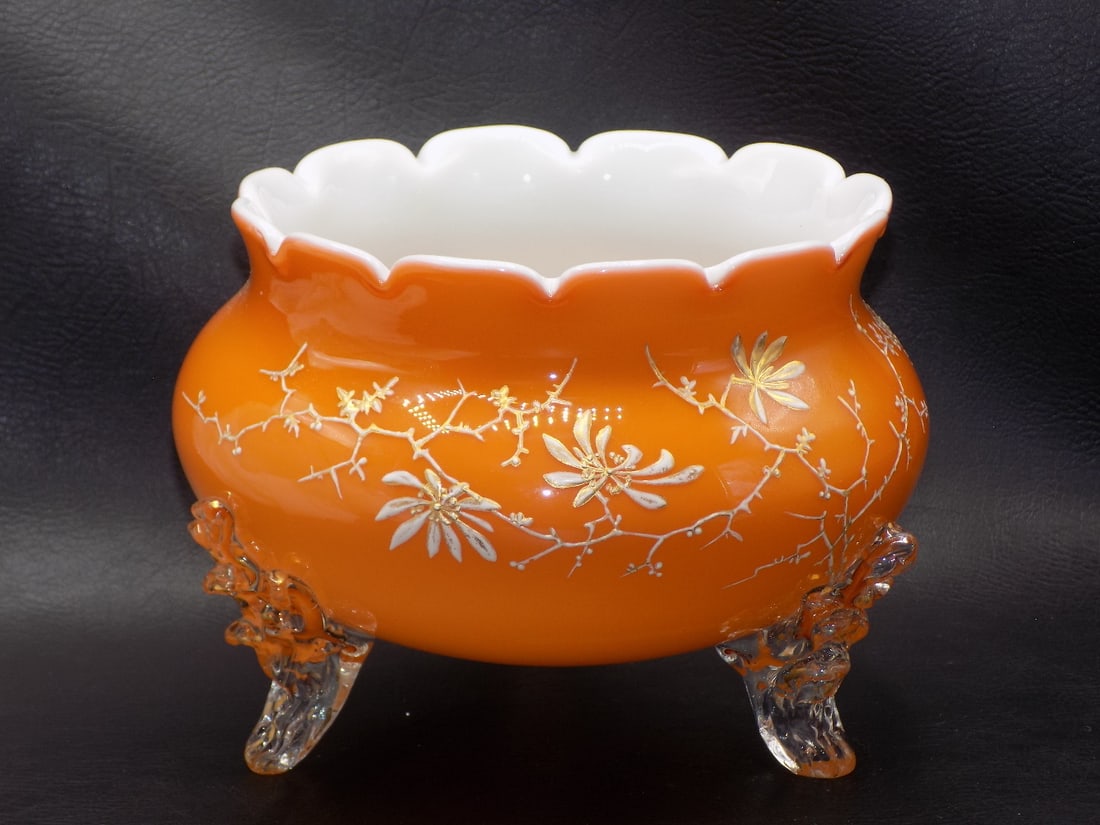 Vintage Moser decorated art glass bowl (1 of 5)