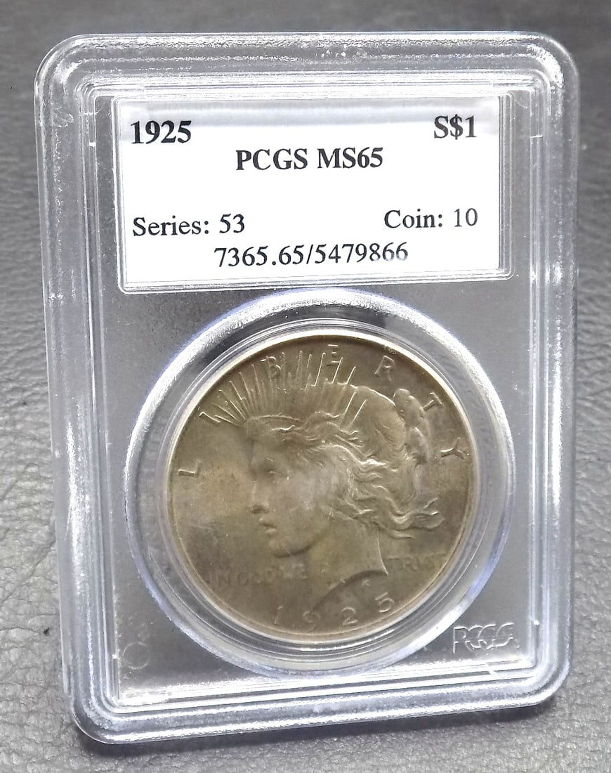 1925 Uncirculated PCGS graded MS65 silver dollar (1 of 5)
