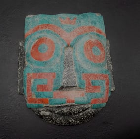 Hand carved stone inlaid mask