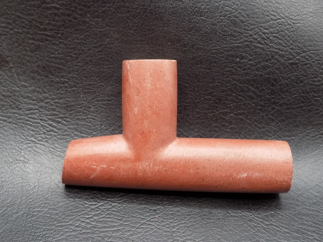 Vintage Native American Indian catlinite artist signed pipe (1 of 6)