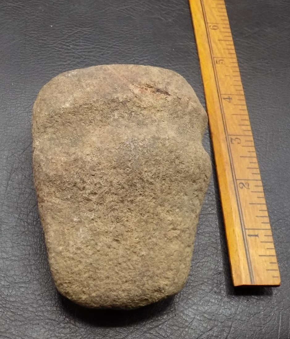 Native American Stone Full Groove Axe Head: Native American Stone Full Groove Axe Head. In very good original as found condition with minor wear normal from age and use as shown in photos. Great quality and detail. Total length inches 4 ¼