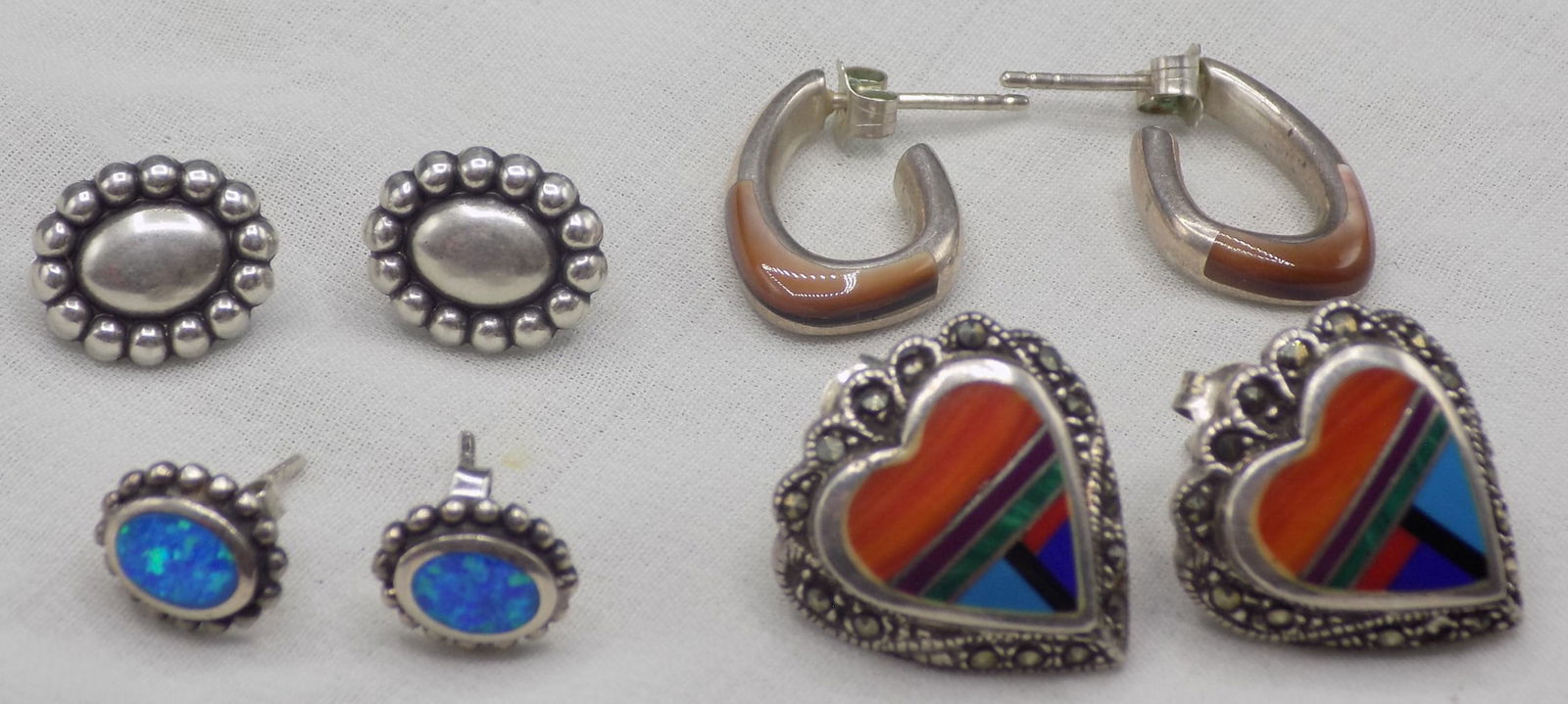 Four sets of sterling silver earrings (1 of 6)